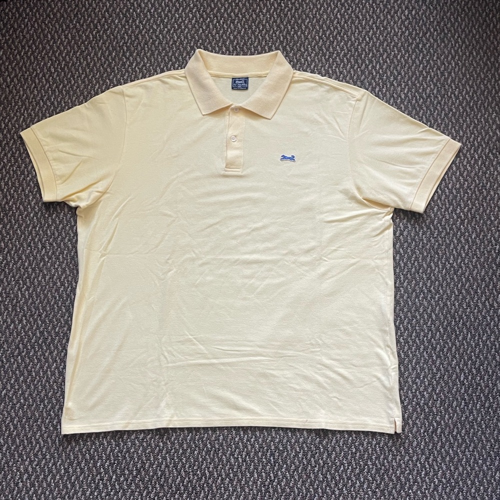 Le Tigre VINTAGE Piqué Polo Shirt 2XL Light Butter Yellow 🧈 100% Cotton